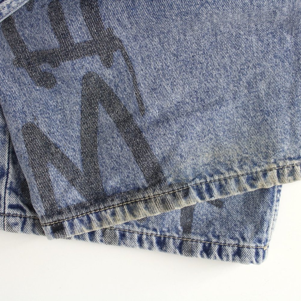H&M Graffiti ultra High Waisted Wide Leg Jeans Size 0 / inseam 32 - Picture 11 of 15